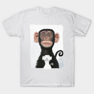 Disinterested Monkey with Drawing T-Shirt